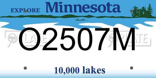 O2507M Minnesota License Plate