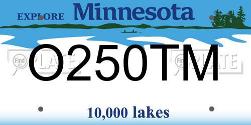 O250TM Minnesota License Plate