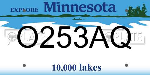 O253AQ Minnesota License Plate