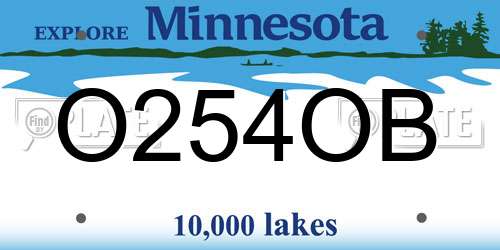 O254OB Minnesota License Plate