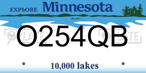 O254QB Minnesota License Plate