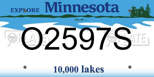O2597S Minnesota License Plate