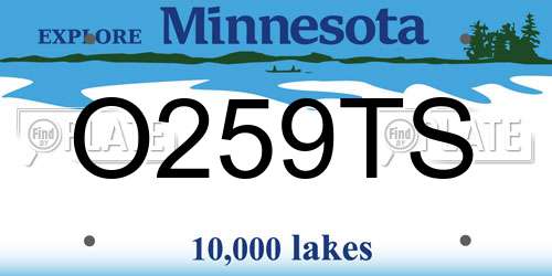 O259TS Minnesota License Plate