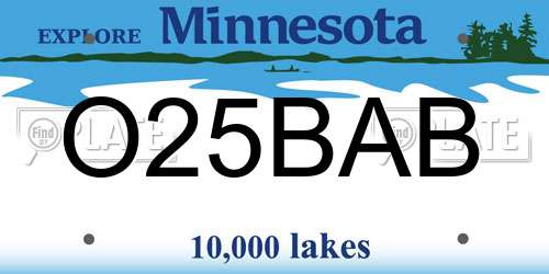 O25BAB Minnesota License Plate