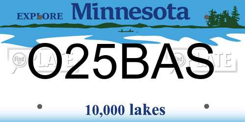 O25BAS Minnesota License Plate