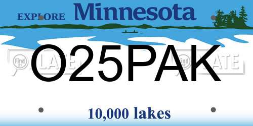 O25PAK Minnesota License Plate