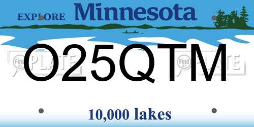 O25QTM Minnesota License Plate