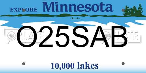 O25SAB Minnesota License Plate