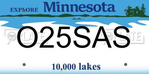 O25SAS Minnesota License Plate