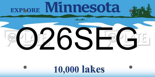 O26SEG Minnesota License Plate