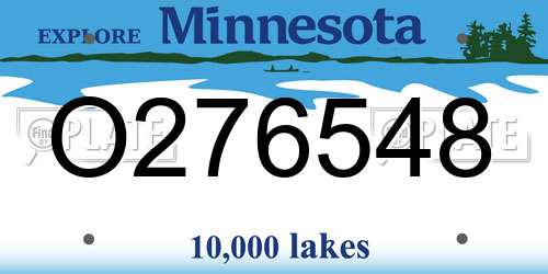 O276548 Minnesota License Plate