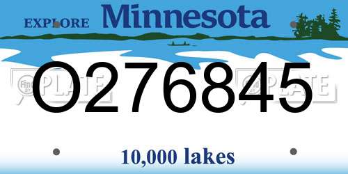 O276845 Minnesota License Plate
