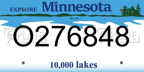 O276848 Minnesota License Plate