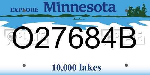 O27684B Minnesota License Plate
