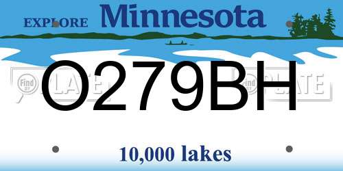 O279BH Minnesota License Plate