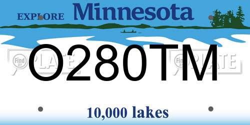 O280TM Minnesota License Plate
