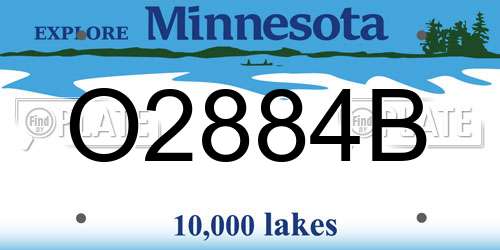 O2884B Minnesota License Plate