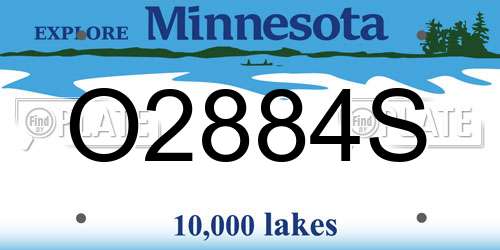 O2884S Minnesota License Plate