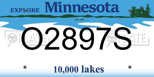 O2897S Minnesota License Plate