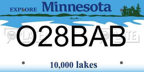 O28BAB Minnesota License Plate