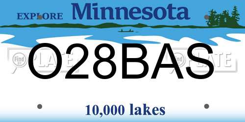 O28BAS Minnesota License Plate