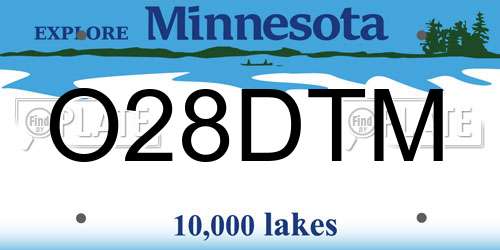 O28DTM Minnesota License Plate