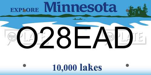 O28EAD Minnesota License Plate