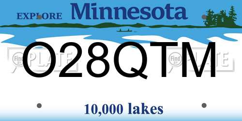 O28QTM Minnesota License Plate