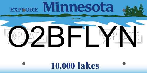 O2BFLYN Minnesota License Plate