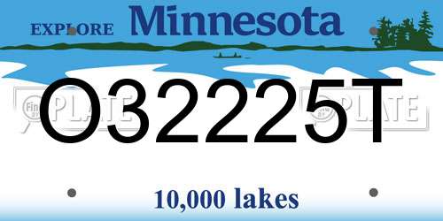 O32225T Minnesota License Plate