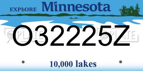 O32225Z Minnesota License Plate
