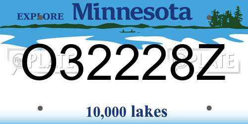 O32228Z Minnesota License Plate