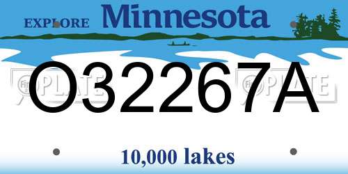 O32267A Minnesota License Plate