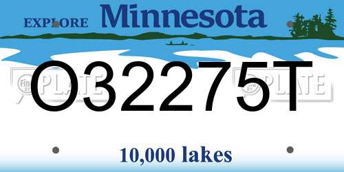 O32275T Minnesota License Plate
