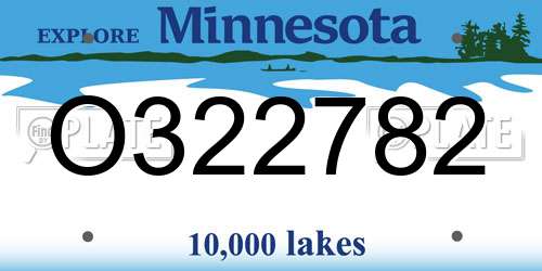 O322782 Minnesota License Plate