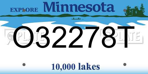 O32278T Minnesota License Plate