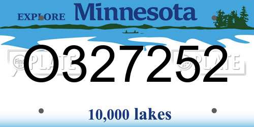 O327252 Minnesota License Plate