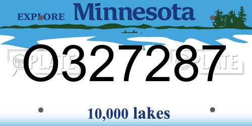 O327287 Minnesota License Plate