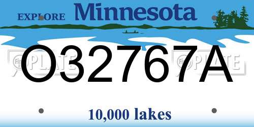 O32767A Minnesota License Plate