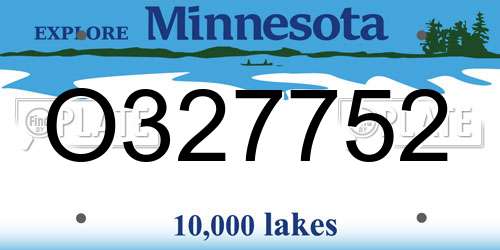 O327752 Minnesota License Plate