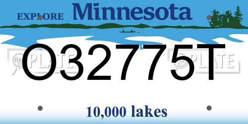 O32775T Minnesota License Plate