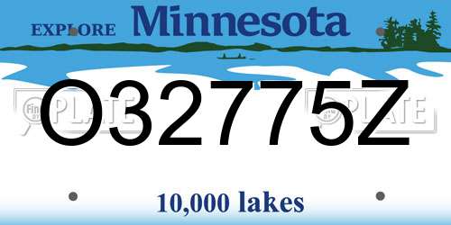 O32775Z Minnesota License Plate