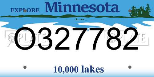 O327782 Minnesota License Plate
