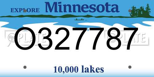 O327787 Minnesota License Plate