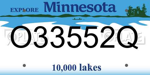 O33552Q Minnesota License Plate