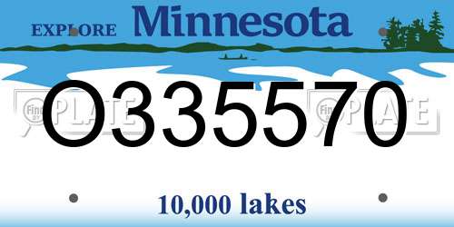 O335570 Minnesota License Plate