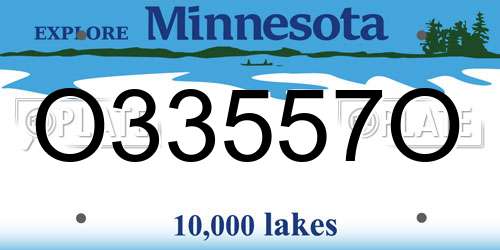 O33557O Minnesota License Plate