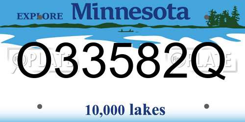 O33582Q Minnesota License Plate