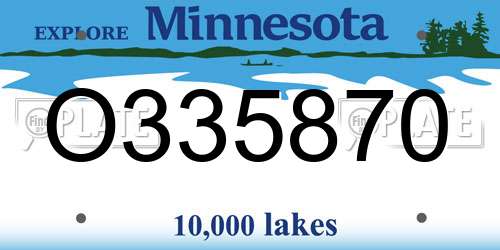 O335870 Minnesota License Plate