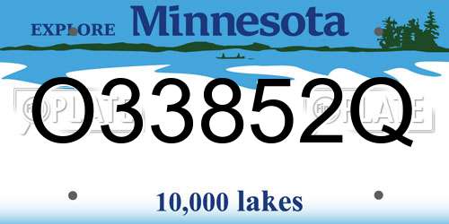 O33852Q Minnesota License Plate
